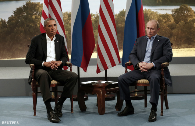 Barack Obama és Vlagyimir Putyin találkozója a G8-csúcs előtt.