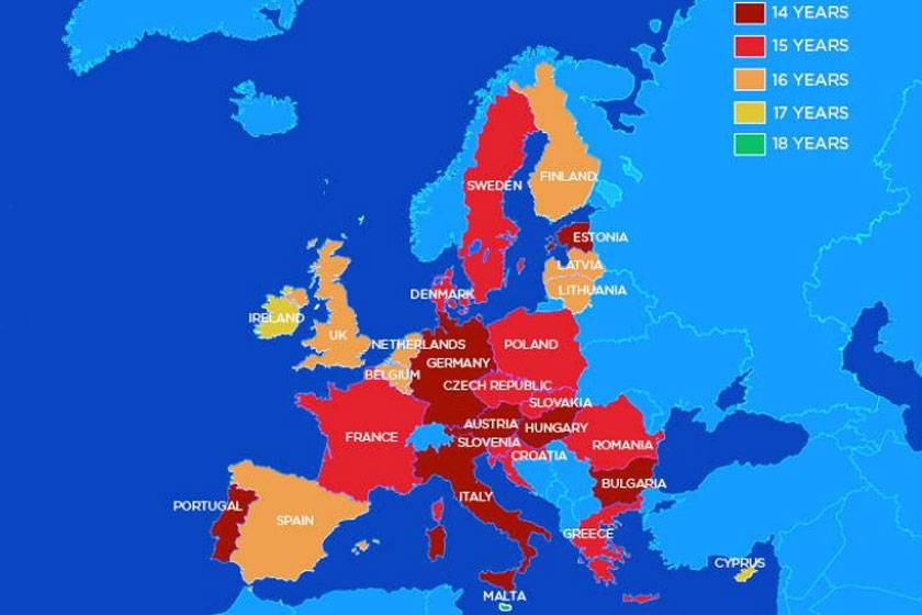 Beleegyezési korhatár Európában