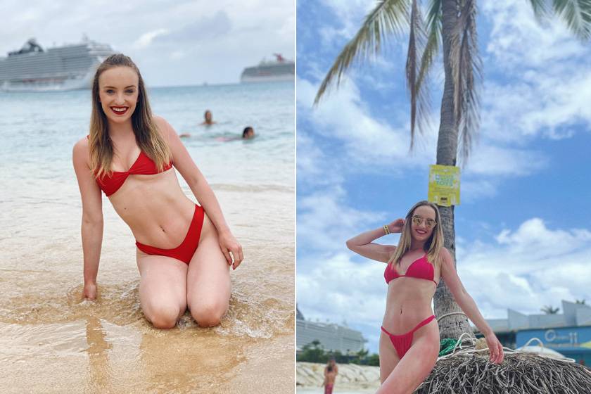 Bogdán Blanka piros bikinibe bújt a Kajmán-szigeteken és Jamaicán is.