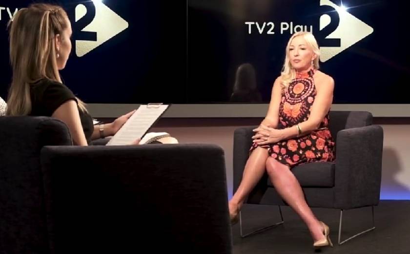 Kandász Andrea a TV2 műsorában.