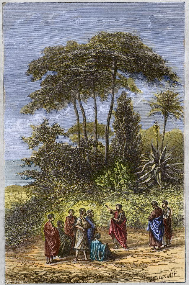 Püthagorasz a tanítványait oktatja (19. századi ábrázolás)