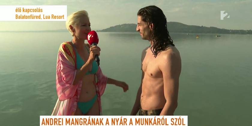 Orosz Barbi bikiniben interjúzott Andrei Magrával.