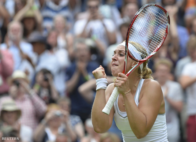 Lisicki a győzelmet ünnepli