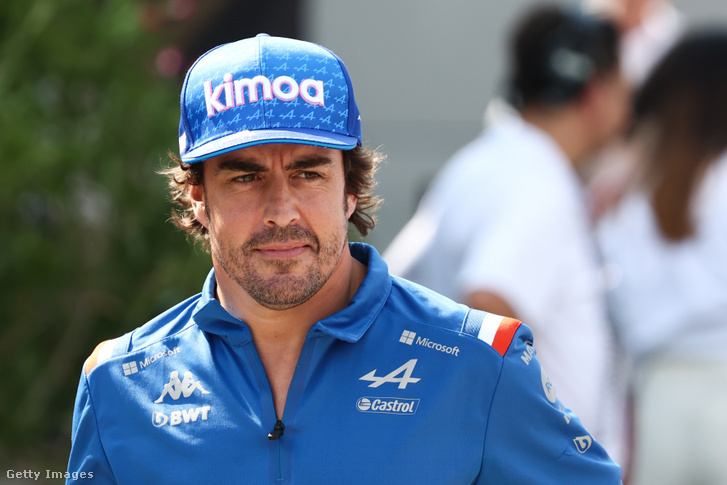Fernando Alonso 2022. július 28-án a budapesti Hungaroringen