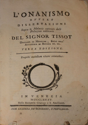 Tissot könyvének olasz nyelvű kiadása 1785-ből