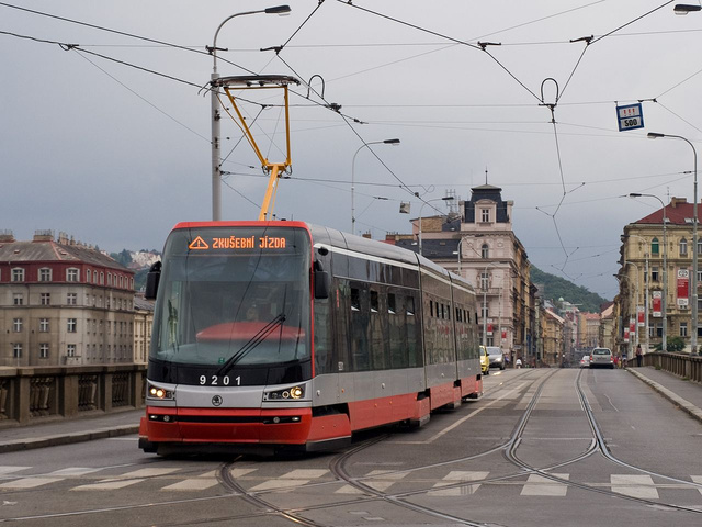 Skoda villamos Prágában