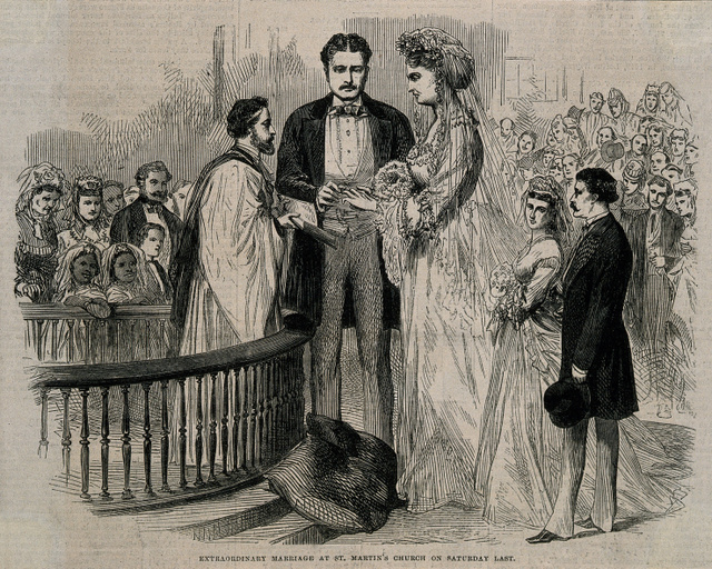 A londoni óriáspár esküvője (korabeli illusztráció)