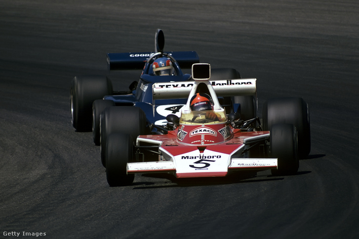 Emerson Fittipaldi és Patrick Depailler Osztrák Nagydíjon 1974. augusztus 18-án