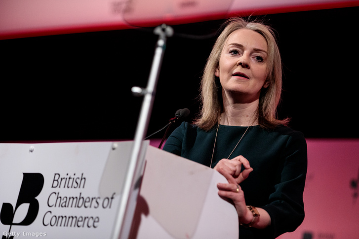 Liz Truss felszólal a Brit Kereskedelmi Kamara éves konferenciáján 2019. március 28-án Londonban, Angliában