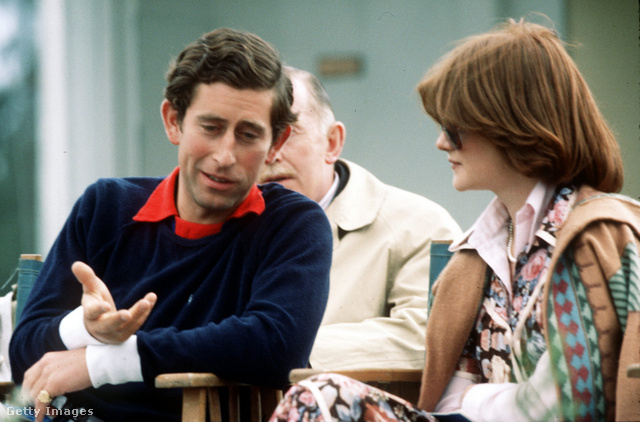 Károly és barátnője, Sarah Spencer egy lovaspóló-mérkőzésen 1977-ben.
