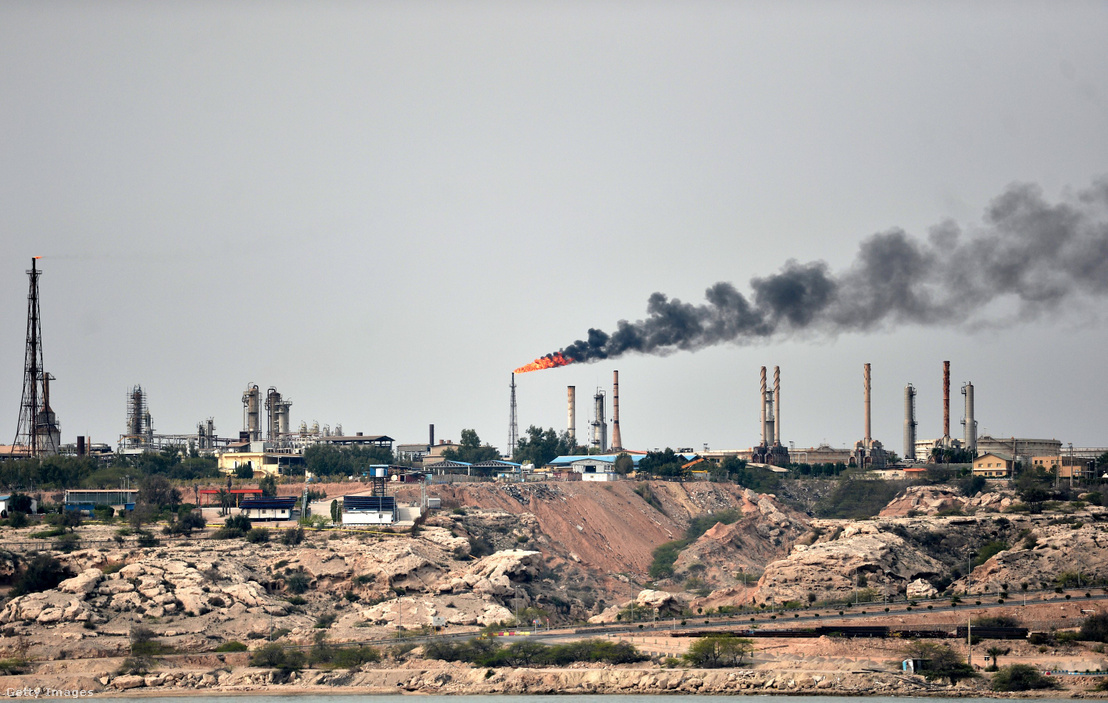 A Kharg-szigeti olajterminál Iránban