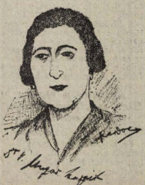 A Sporthírlap grafikusának rajza Ungár Margitról, 1929