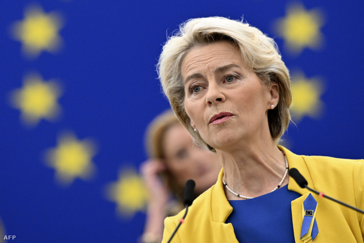 Ursula von der Leyen, az Európai Bizottság elnöke felszólal az Európai Parlament strasbourgi épületében 2022. szeptember 14-én