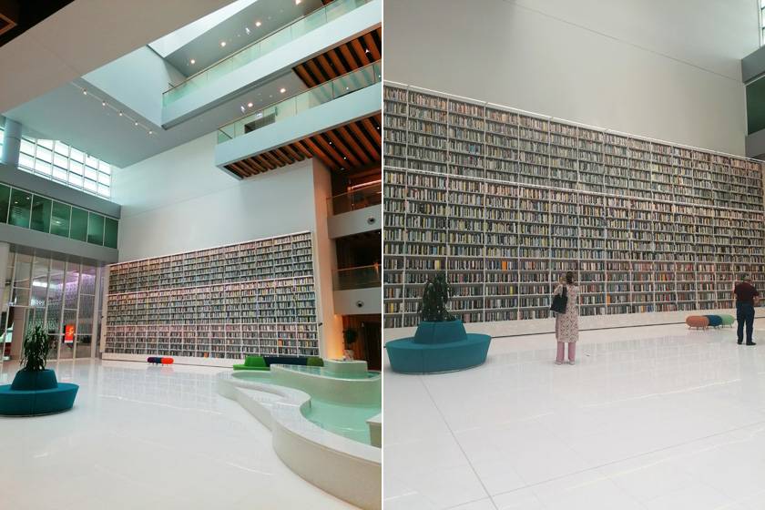 A gyönyörű, modern, monumentális épület belülről is egészen más, mint egy átlagos könyvtár.