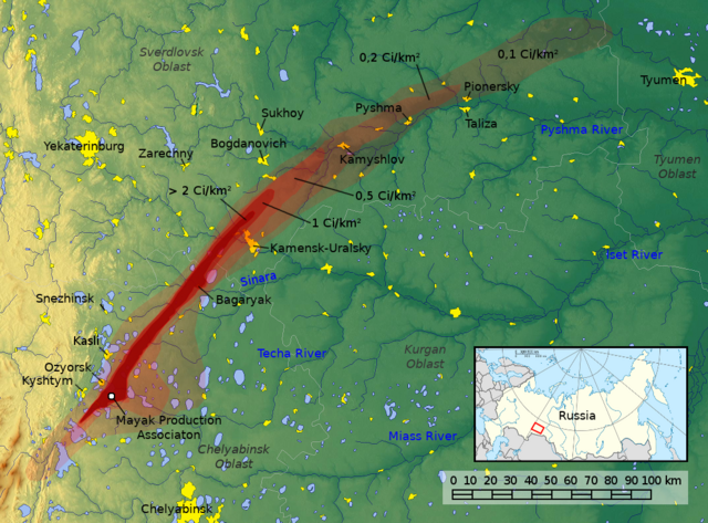 A pirossal jelölt területet borította be a nukleáris szennyeződés