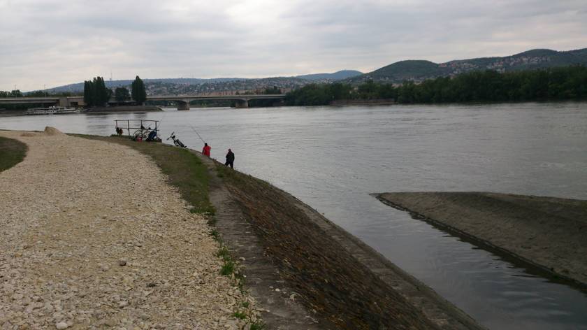 A Duna a Rákos-patak torkolatánál, az egykori Fürdő-sziget magasságában.