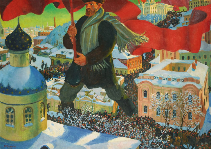 Borisz Kusztogyijev Bolsevik (1920) című plakátja