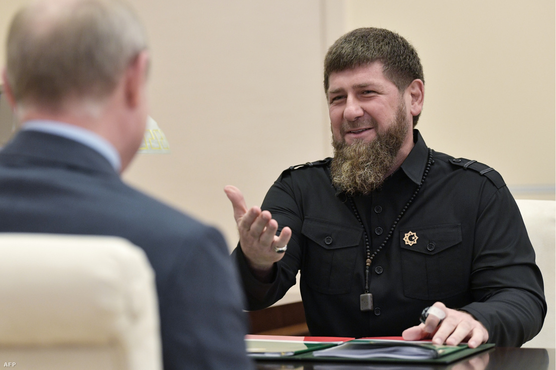 Ramzan Kadirov, a Csecsen Köztársaság vezetője Vlagyimir Putyin orosz elnökkel 2019. augusztus 31-én