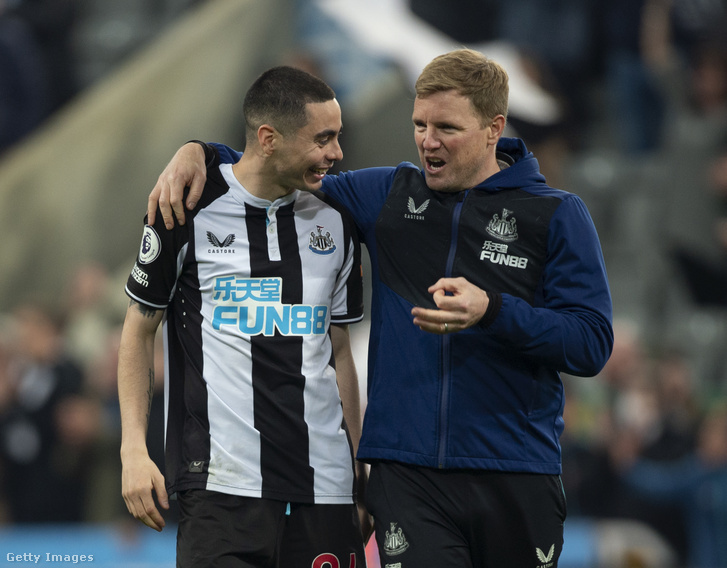 A Newcastle sikereinek két fő letéteményese: Miguel Almirón és Eddie Howe
