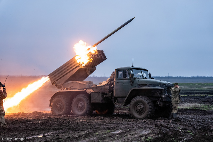 Egy ukrán rakétakilövő rendszer Donyeck területén, Ukrajnában 2022. november 20-án