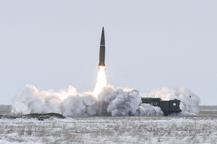 Iszkander rakéta kilövése a hadgyakorlatok során 2018-ban