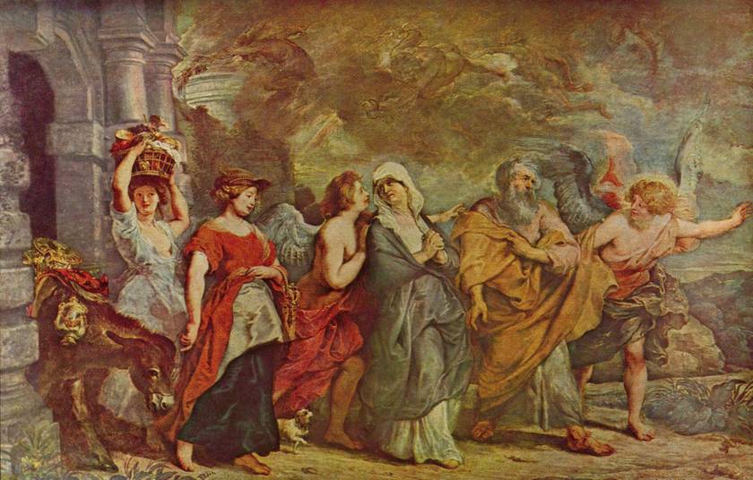 Peter Paul Rubens festménye, Lót a családjával elhagyja Szodomát.