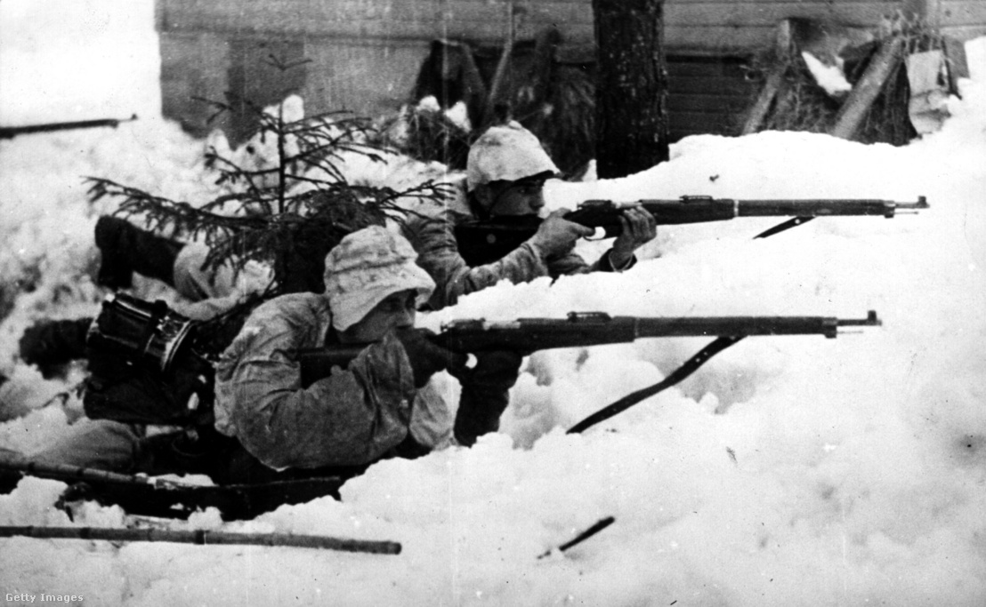 Finn csapatok készenlétben az orosz–finn határon 1939. október 12-én