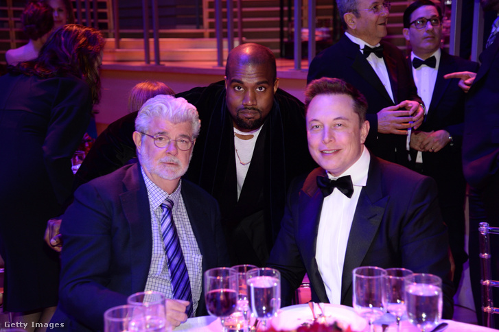 George Lucas, Kanye West és Elon Musk 2015. április 21-én