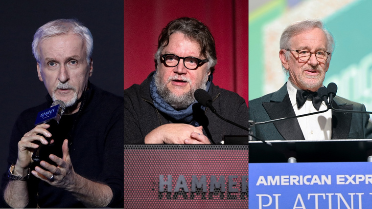 Balról jobbra: James Cameron, Guillermo del Toro, Steven Spielberg.
