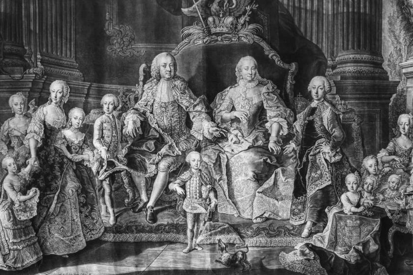 Mária Terézia férjével és gyermekeikkel