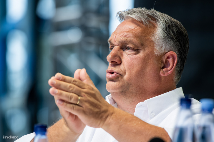 Orbán Viktor Tusnádfürdőn 2022. július 23-án
