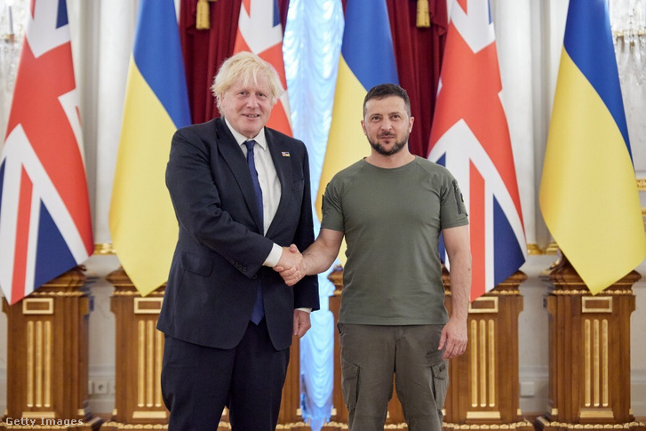 Boris Johnson és Volodimir Zelenszkij 2022. augusztus 24-én
