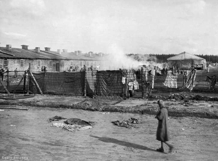 A Bergen-Belsen koncentrációs tábor Németországban 1944-ben