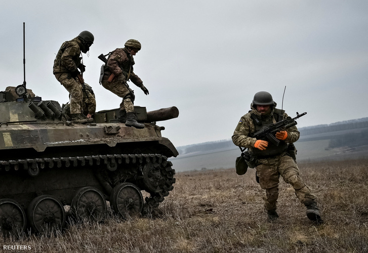 Ukrán katonák a Zaporizhzhia régióban, Ukrajna 2023. január 23-án