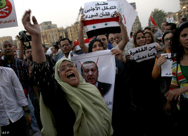 Tüntetők Kairóban szeptember 1-jén