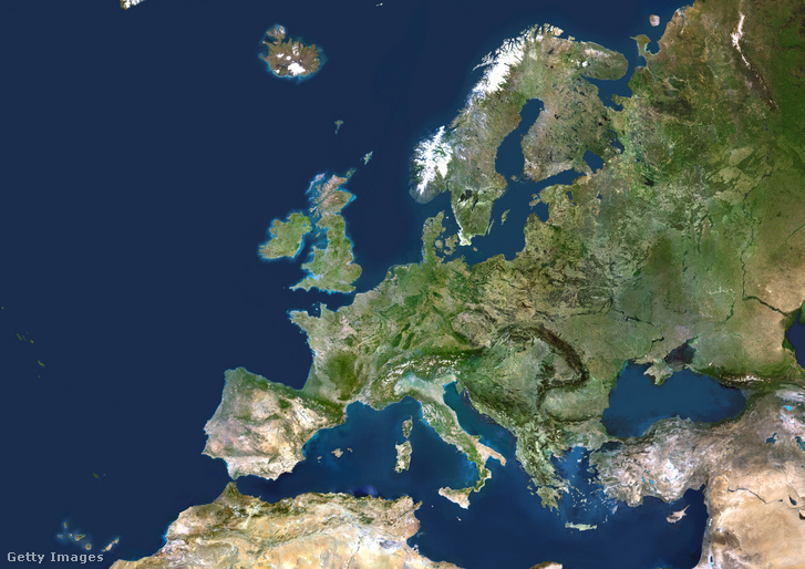 Európa műholdképen