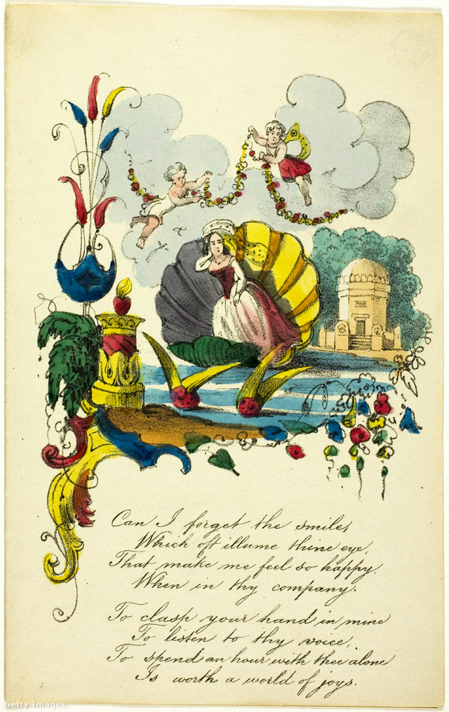 19. századi Valentin-napi üdvözlőlap