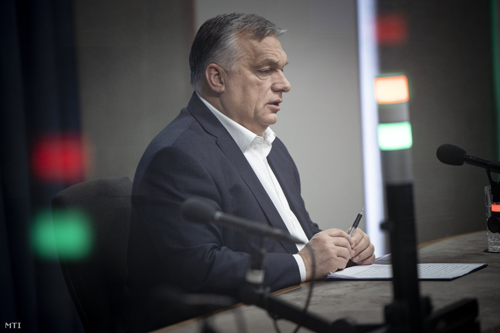 Orbán Viktor a Kossuth Rádió stúdiójában adott interjún 2023. február 24-én