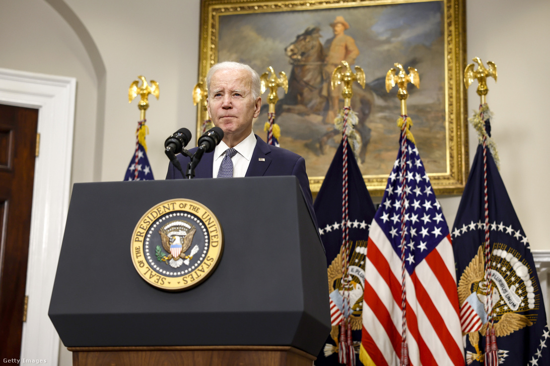 Joe Biden amerikai elnök az Egyesült Államok bankrendszeréről beszél a washingtoni Fehér Házban 2023. március 13-án, miután néhány nappal korábban csődbe ment a Silicon Valley Bank (SVB)