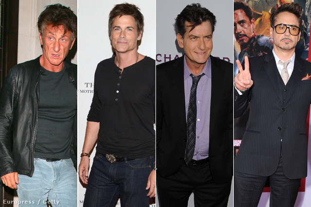 Sean Penn, Rob Lowe, Charlie Sheen és Robert Downey Jr.
