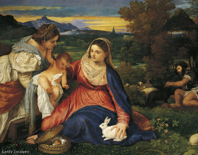 Tiziano: A Szűz és a nyúl (1530)