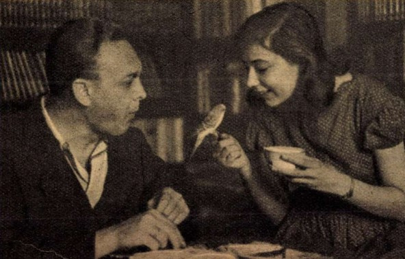Férjével, Básti Lajossal 1950-ben