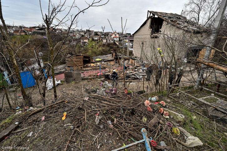Zaporizzsja egy orosz rakétatámadást követően 2023. március 31-én