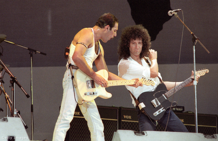 Freddie Mercury és Brian May a Live Aiden 1985-ben
