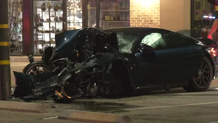 Surveillance video shows speeding Porsche crash after killing ma