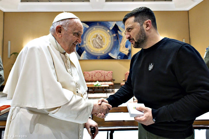 Volodimir Zelenszkij és Ferenc pápa Vatikánban találkoztak 2023. május 13-án