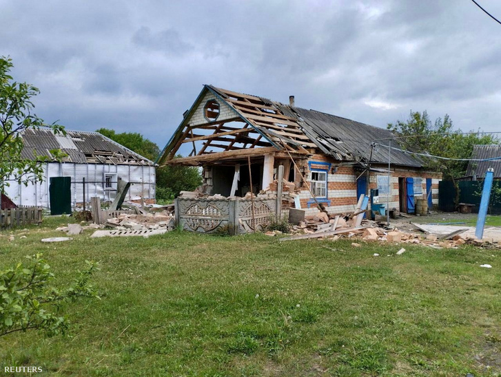 Egy belgorodi ház romjai 2023. május 23-án