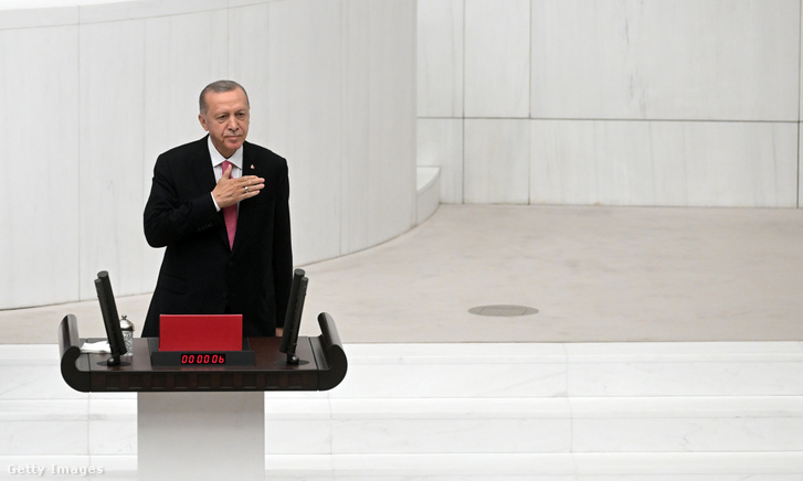 Recep Tayyip Erdogan a beiktatásán 2023. június 3-án