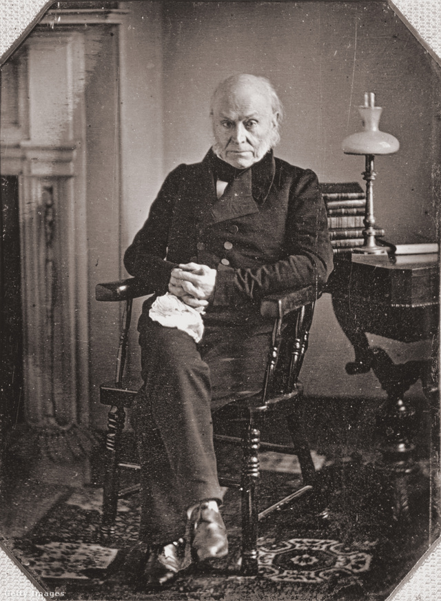 John Quincy Adams (1767–1848), az egyik legokosabb amerikai elnök az 1840-es években készült dagerrotípián