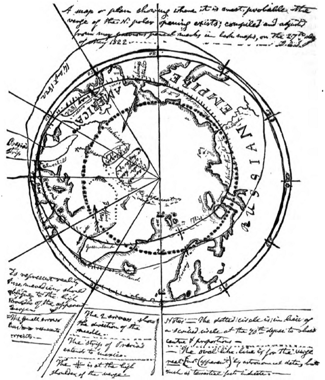 John Cleves Symmes, Jr. (1780–1829) rajza az Földgolyó felépítéséről